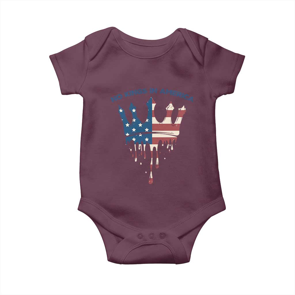 No Kings In America Baby Onesie Dripping Crown TS02 Maroon Print Your Wear
