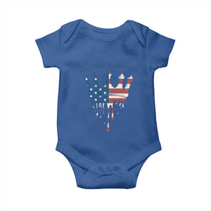 No Kings In America Baby Onesie Dripping Crown TS02 Royal Blue Print Your Wear