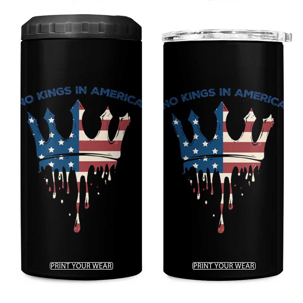 No Kings In America 4 in 1 Can Cooler Tumbler Dripping Crown TS02 One Size: 16 oz Black Print Your Wear