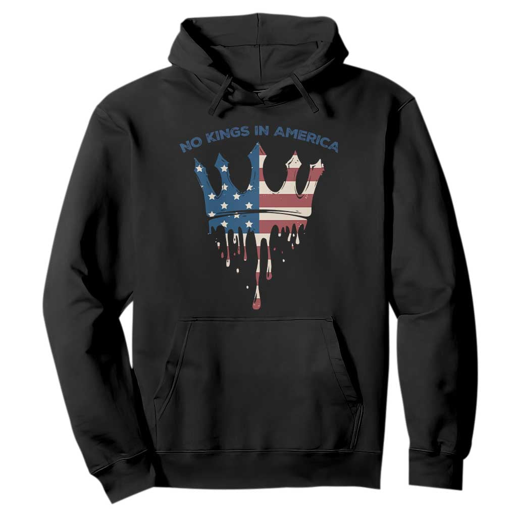 No Kings In America Hoodie Dripping Crown TS02 Black Print Your Wear