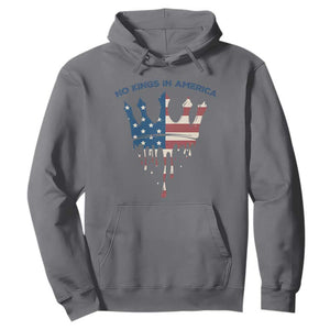 No Kings In America Hoodie Dripping Crown TS02 Charcoal Print Your Wear