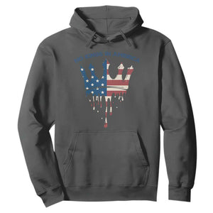 No Kings In America Hoodie Dripping Crown TS02 Dark Heather Print Your Wear