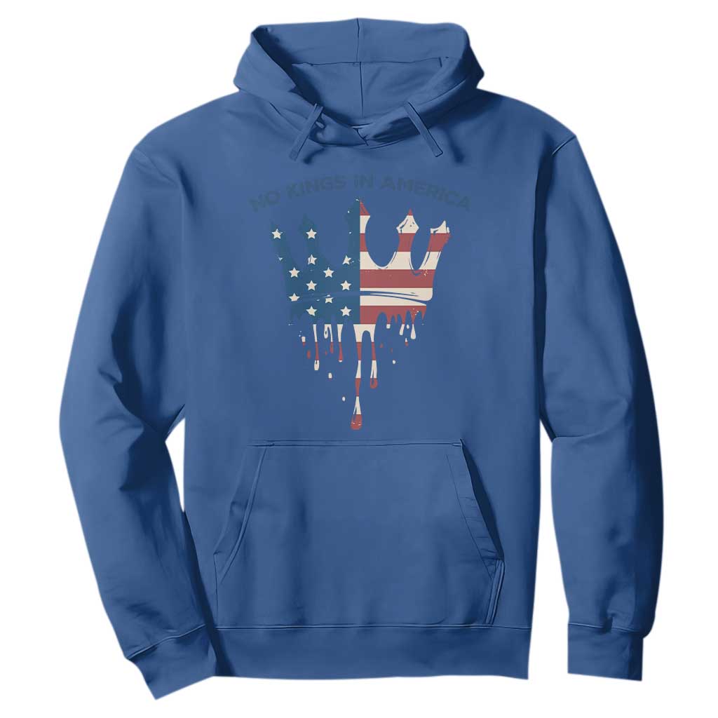 No Kings In America Hoodie Dripping Crown TS02 Royal Blue Print Your Wear