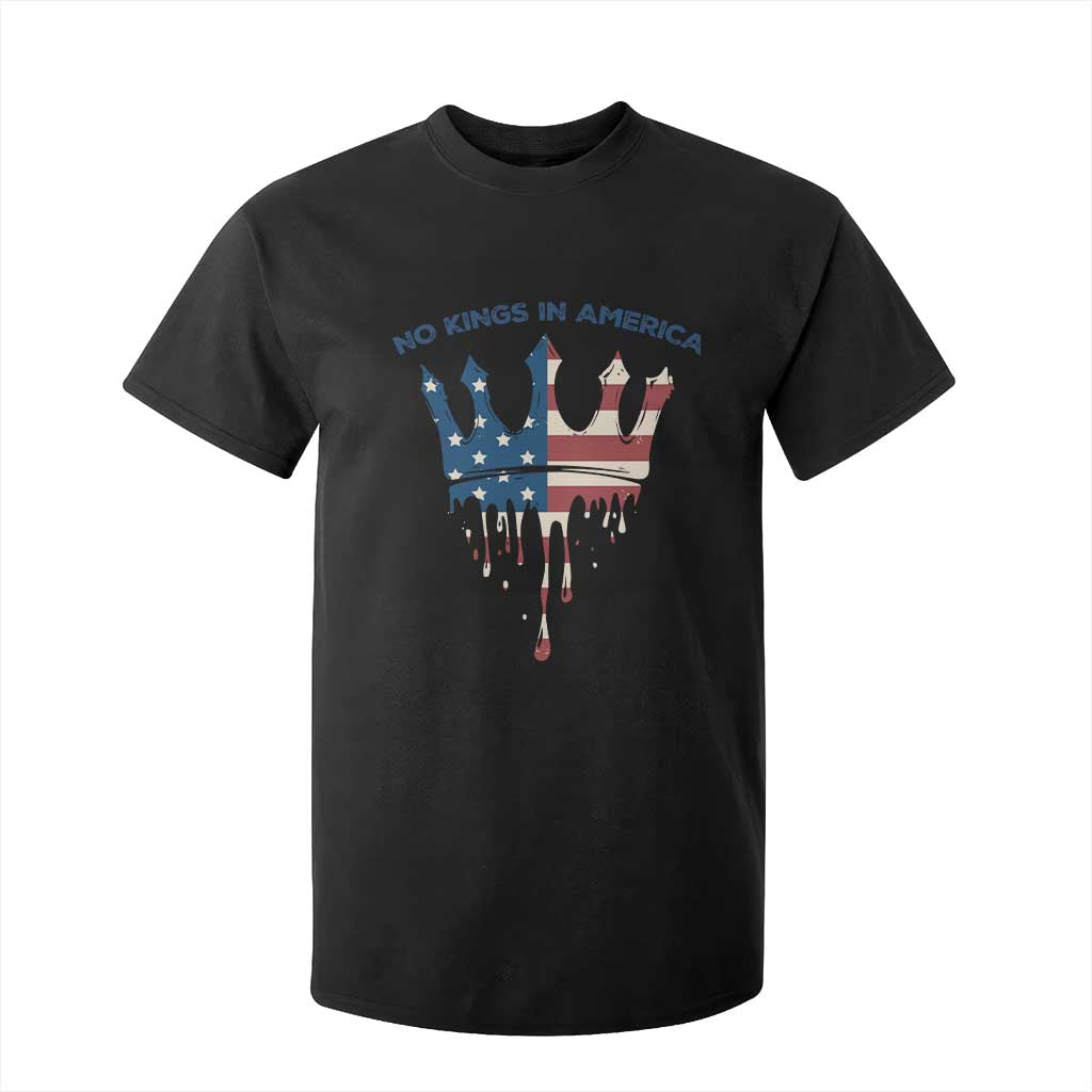 No Kings In America T Shirt For Kid Dripping Crown TS02 Black Print Your Wear