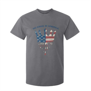 No Kings In America T Shirt For Kid Dripping Crown TS02 Charcoal Print Your Wear