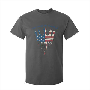 No Kings In America T Shirt For Kid Dripping Crown TS02 Dark Heather Print Your Wear