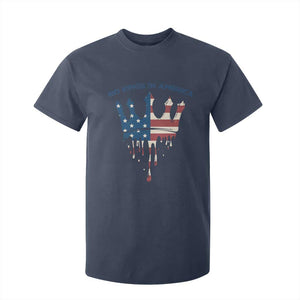 No Kings In America T Shirt For Kid Dripping Crown TS02 Navy Print Your Wear