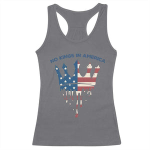 No Kings In America Racerback Tank Top Dripping Crown TS02 Charcoal Print Your Wear