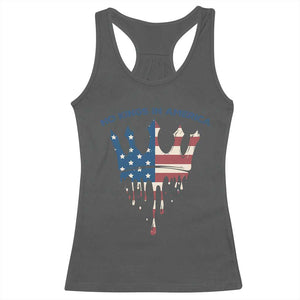 No Kings In America Racerback Tank Top Dripping Crown TS02 Dark Heather Print Your Wear
