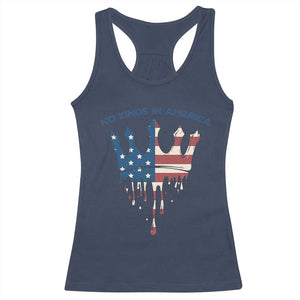 No Kings In America Racerback Tank Top Dripping Crown TS02 Navy Print Your Wear