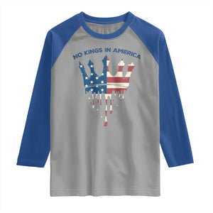 No Kings In America Raglan Shirt Dripping Crown TS02 Sport Gray Royal Print Your Wear