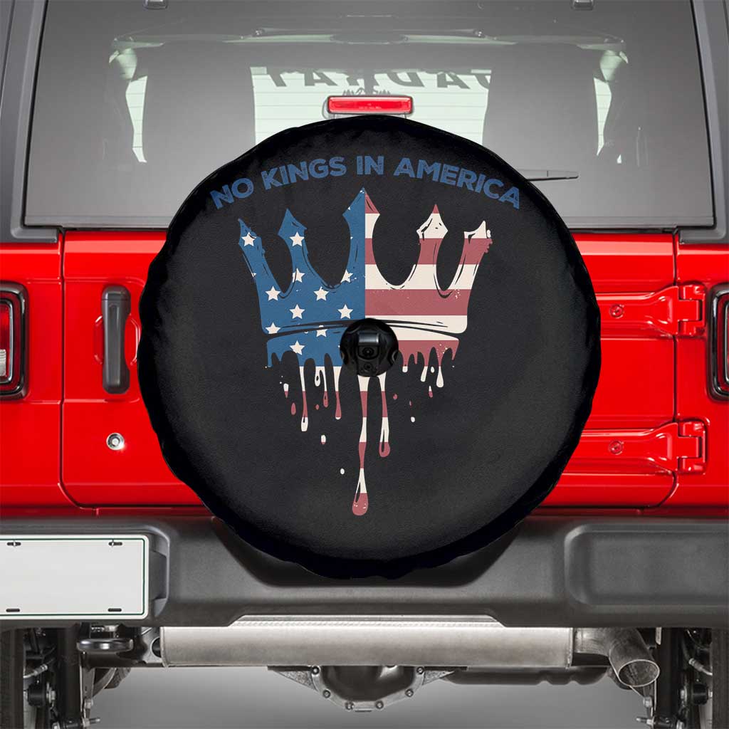 No Kings In America Spare Tire Cover Dripping Crown TS02 Black Print Your Wear