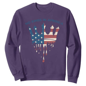 No Kings In America Sweatshirt Dripping Crown TS02 Purple Print Your Wear