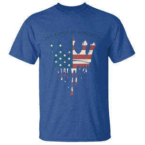 No Kings In America T Shirt Dripping Crown TS02 Royal Blue Print Your Wear