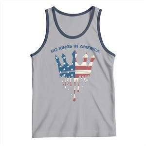 No Kings In America Tank Top Dripping Crown TS02 Athletic Heather Navy Print Your Wear