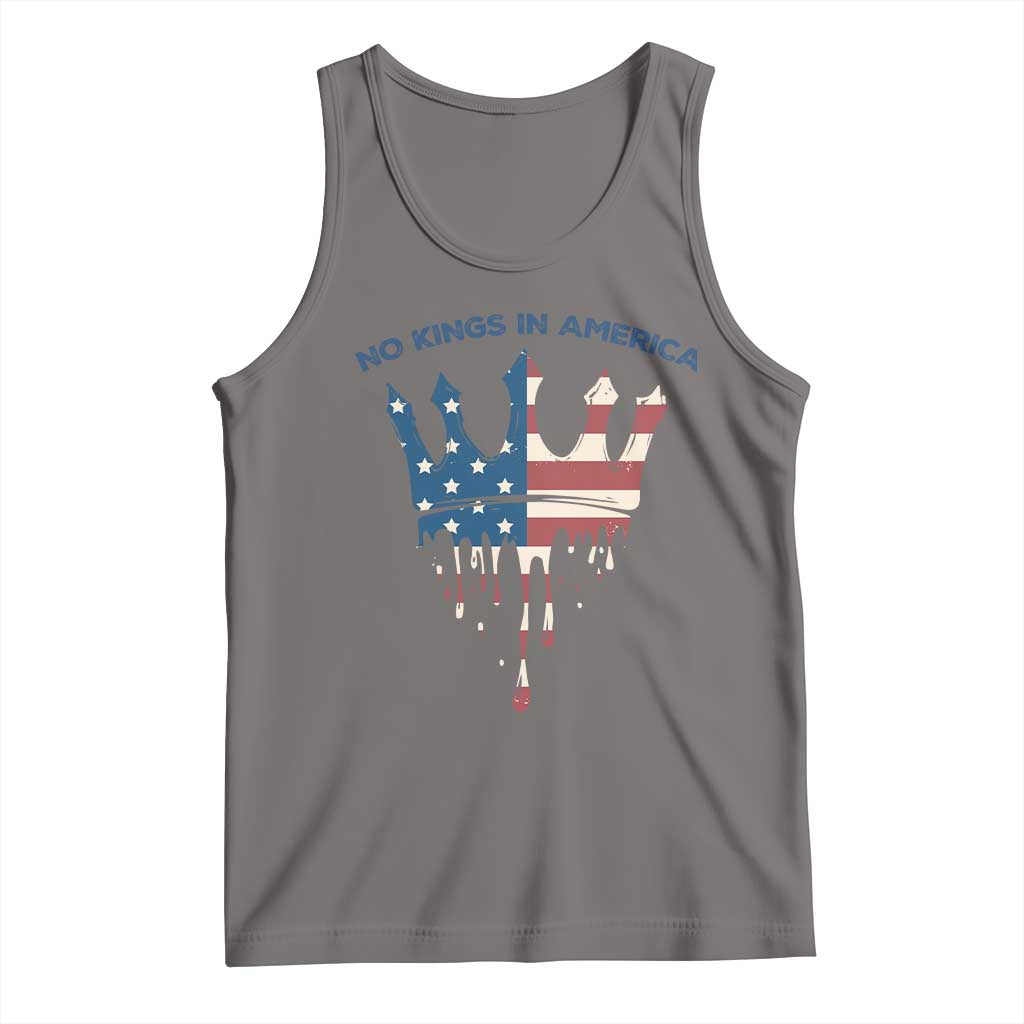 No Kings In America Tank Top Dripping Crown TS02 Deep Heather Print Your Wear
