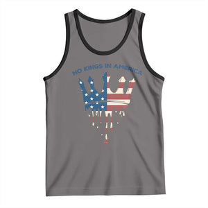 No Kings In America Tank Top Dripping Crown TS02 Deep Heather Black Print Your Wear