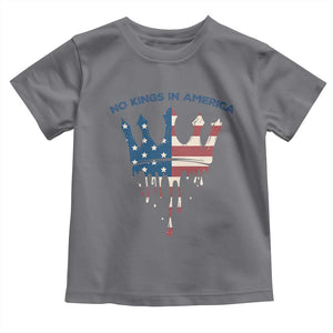 No Kings In America Toddler T Shirt Dripping Crown TS02 Charcoal Print Your Wear