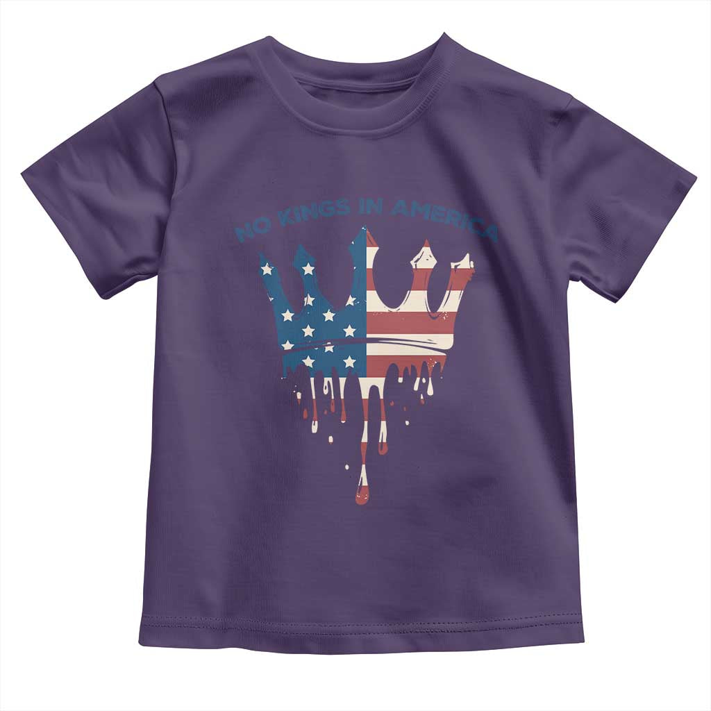 No Kings In America Toddler T Shirt Dripping Crown TS02 Purple Print Your Wear