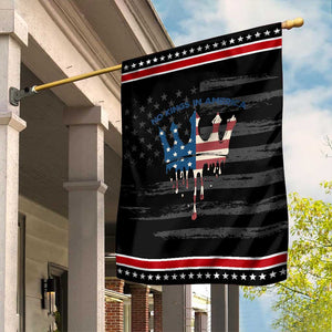 No Kings In America Garden Flag Dripping Crown TS02 Distressed Black Red Print Your Wear