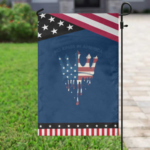 No Kings In America Garden Flag Dripping Crown TS02 Classic Blue Black Print Your Wear