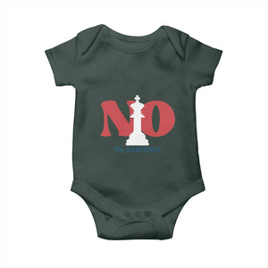 No Kings In America Chess Baby Onesie White King TS02 Dark Forest Green Print Your Wear
