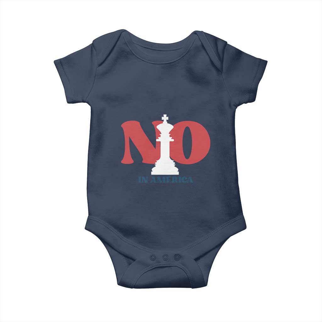 No Kings In America Chess Baby Onesie White King TS02 Navy Print Your Wear
