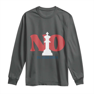 No Kings In America Chess Long Sleeve Shirt White King TS02 Dark Heather Print Your Wear