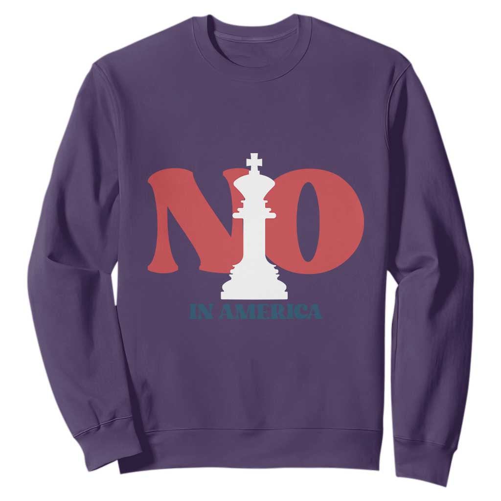 No Kings In America Chess Sweatshirt White King TS02 Purple Print Your Wear