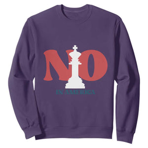No Kings In America Chess Sweatshirt White King TS02 Purple Print Your Wear