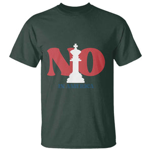 No Kings In America Chess T Shirt White King TS02 Dark Forest Green Print Your Wear