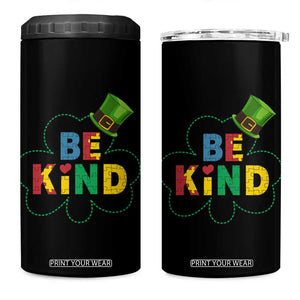 Lucky Shamrock Be Kind 4 in 1 Can Cooler Tumbler Autism Leprechaun St Patricks Day TS02 One Size: 16 oz Black Print Your Wear