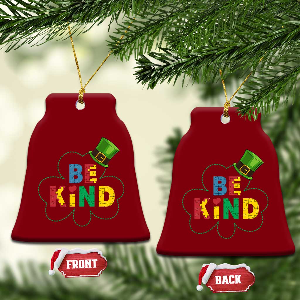 Lucky Shamrock Be Kind Ceramic Ornament Autism Leprechaun St Patricks Day TS02 Print Your Wear