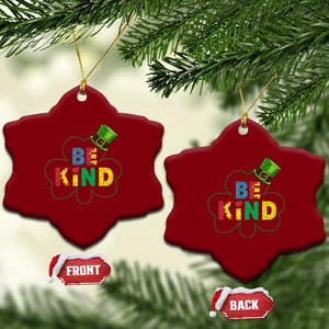 Lucky Shamrock Be Kind Ceramic Ornament Autism Leprechaun St Patricks Day TS02 Print Your Wear