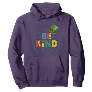 Lucky Shamrock Be Kind Hoodie Autism Leprechaun St Patricks Day TS02 Purple Print Your Wear