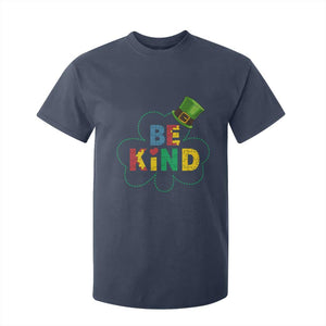 Lucky Shamrock Be Kind T Shirt For Kid Autism Leprechaun St Patricks Day TS02 Navy Print Your Wear