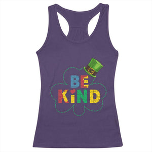 Lucky Shamrock Be Kind Racerback Tank Top Autism Leprechaun St Patricks Day TS02 Purple Print Your Wear