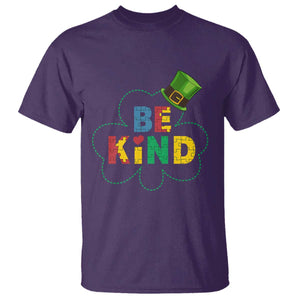 Lucky Shamrock Be Kind T Shirt Autism Leprechaun St Patricks Day TS02 Purple Print Your Wear