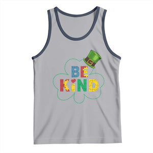 Lucky Shamrock Be Kind Tank Top Autism Leprechaun St Patricks Day TS02 Athletic Heather Navy Print Your Wear