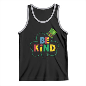 Lucky Shamrock Be Kind Tank Top Autism Leprechaun St Patricks Day TS02 Black Athletic Heather Print Your Wear