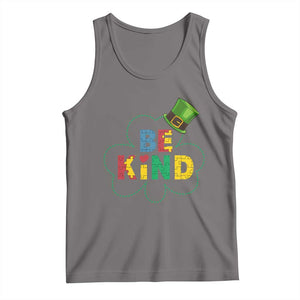 Lucky Shamrock Be Kind Tank Top Autism Leprechaun St Patricks Day TS02 Deep Heather Print Your Wear
