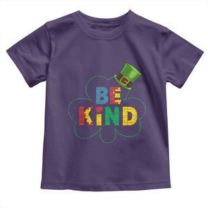 Lucky Shamrock Be Kind Toddler T Shirt Autism Leprechaun St Patricks Day TS02 Purple Print Your Wear