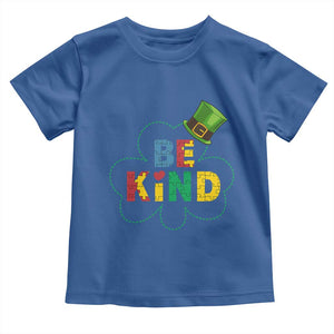 Lucky Shamrock Be Kind Toddler T Shirt Autism Leprechaun St Patricks Day TS02 Royal Blue Print Your Wear