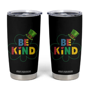 Lucky Shamrock Be Kind Tumbler Cup Autism Leprechaun St Patricks Day TS02 Black Print Your Wear