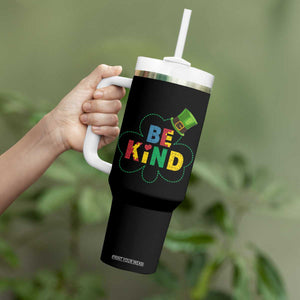 Lucky Shamrock Be Kind Tumbler With Handle Autism Leprechaun St Patricks Day TS02 Print Your Wear