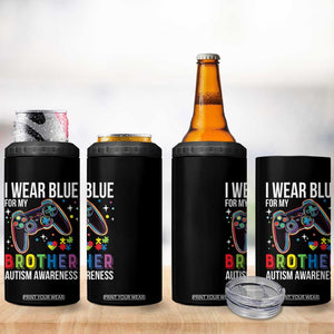 Autism Awareness Gamer 4 in 1 Can Cooler Tumbler I Wear Blue for My Brother Video Game Family Support TS02 Print Your Wear