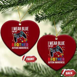Autism Awareness Gamer Ceramic Ornament I Wear Blue for My Brother Video Game Family Support TS02 Print Your Wear