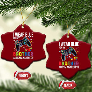 Autism Awareness Gamer Ceramic Ornament I Wear Blue for My Brother Video Game Family Support TS02 Print Your Wear