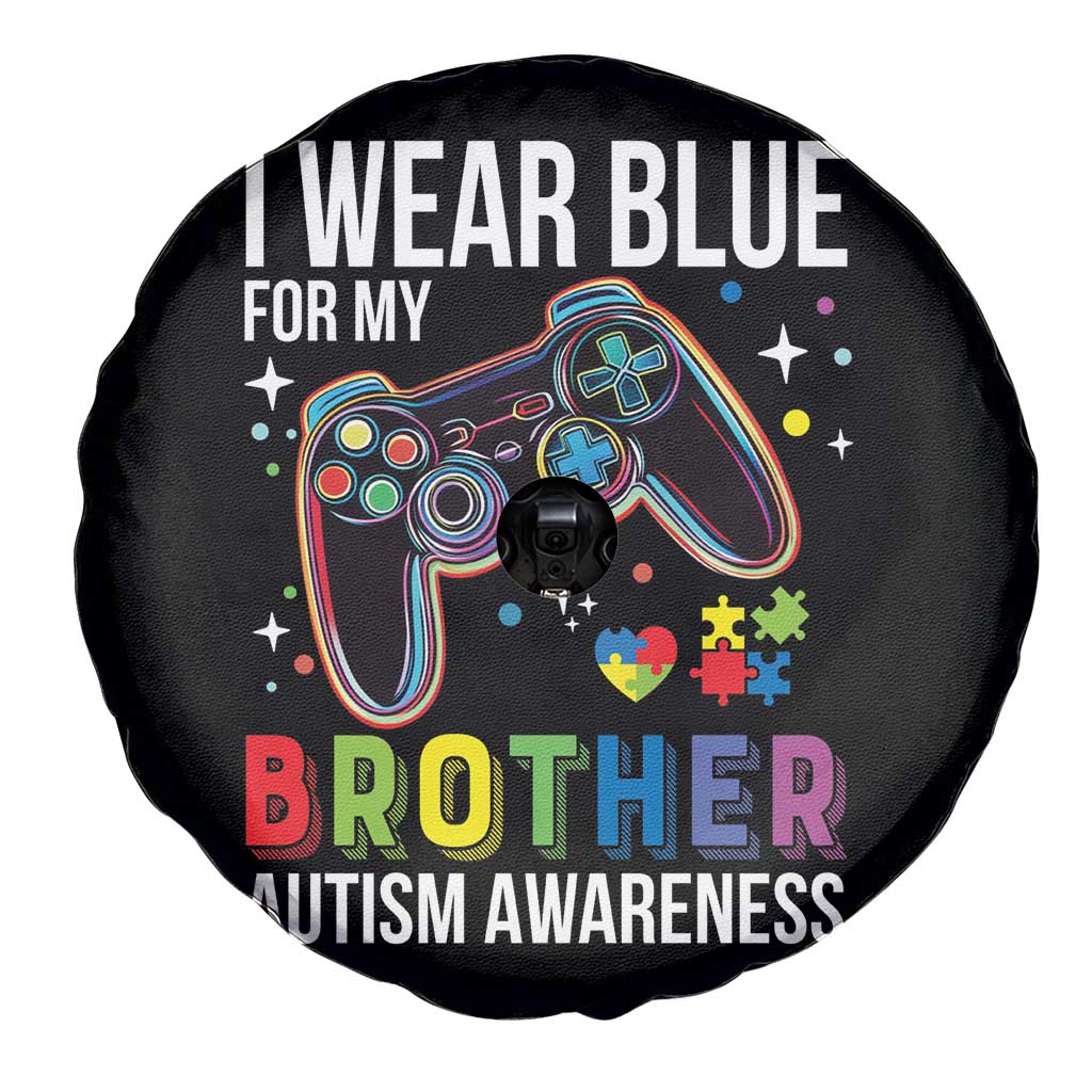 Autism Awareness Gamer Spare Tire Cover I Wear Blue for My Brother Video Game Family Support TS02 Print Your Wear