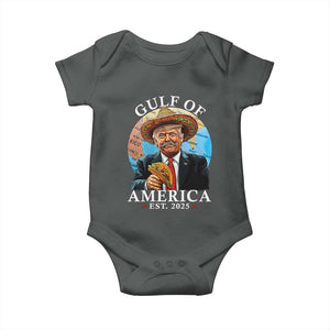 Funny Trump Gulf Of USA Baby Onesie Mexico Sombrebro Tacos US 2025 TS02 Dark Heather Print Your Wear